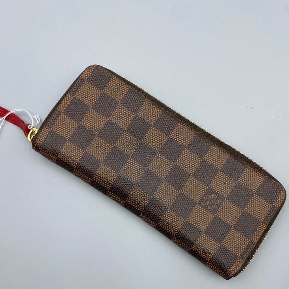 Women’s Louis Vuitton Wallet Red Zippy Clemence Ebene 100% Authentic - Picture 2 of 9